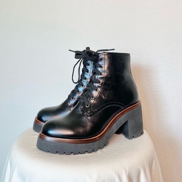 Jeffrey Campbell Scavenger 2 Platform Lace Up Boot in Black - Picture 4 of 10